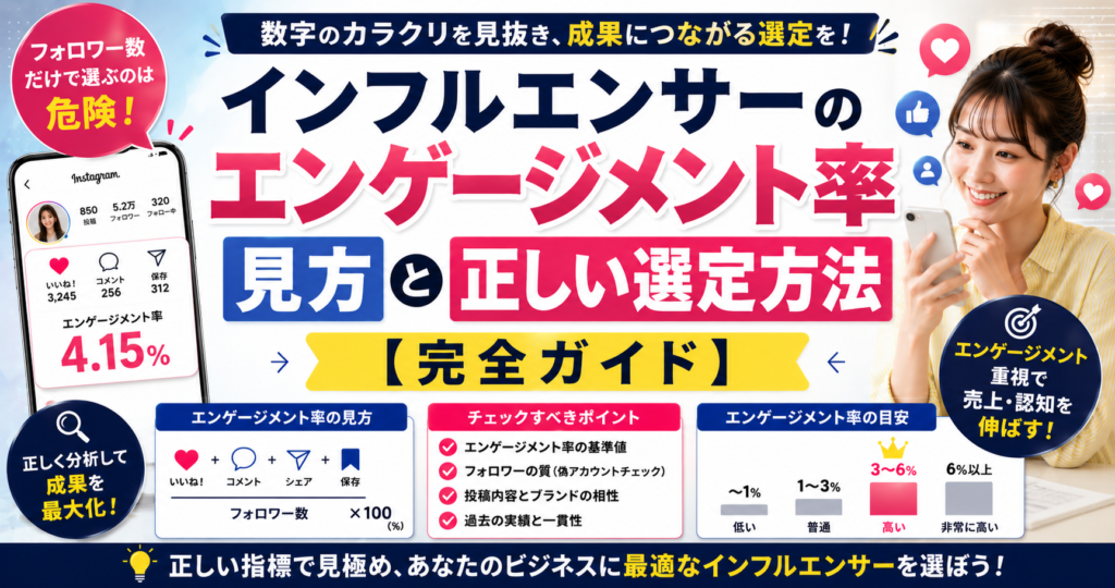 インフルエンサーのエンゲージメント率の見方と正しい選定方法【完全ガイド】