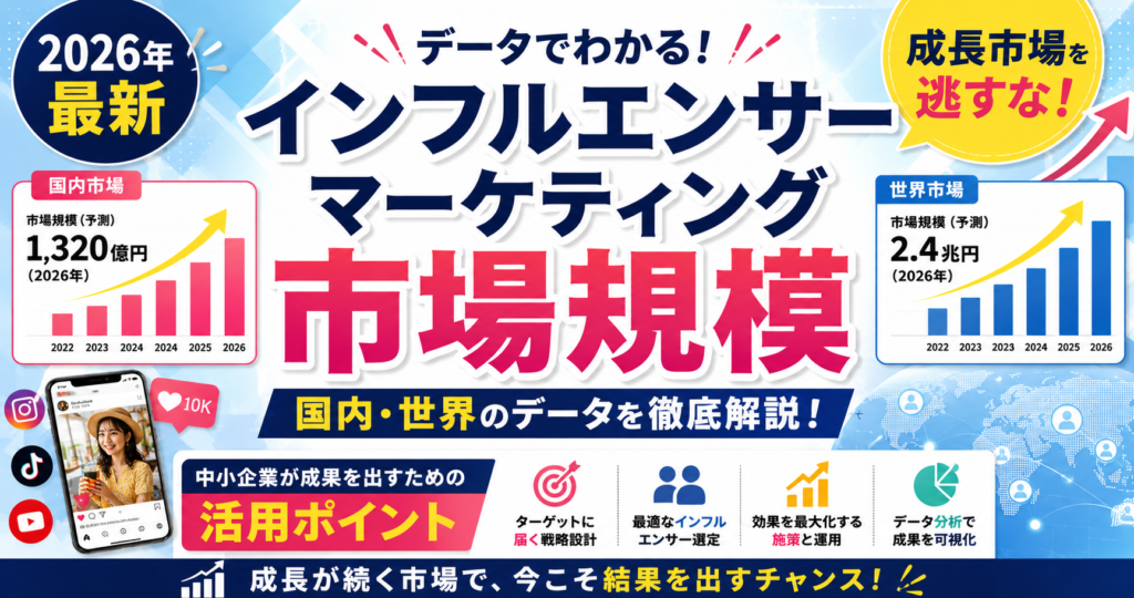 インフルエンサーマーケティング市場規模【2026年最新】|国内・世界のデータと中小企業が成果を出すための活用ポイント