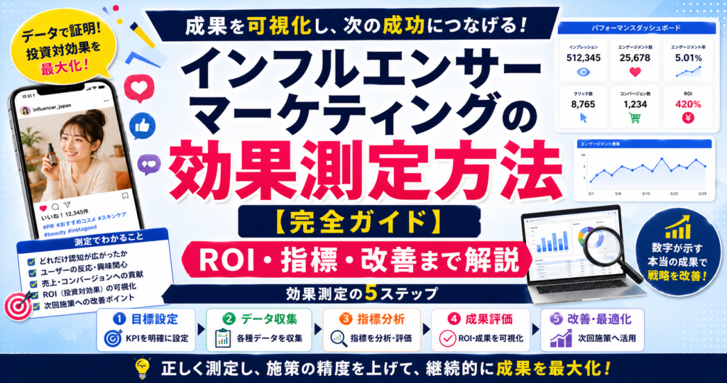 インフルエンサーマーケティングの効果測定方法【完全ガイド】ROI・指標・改善まで解説