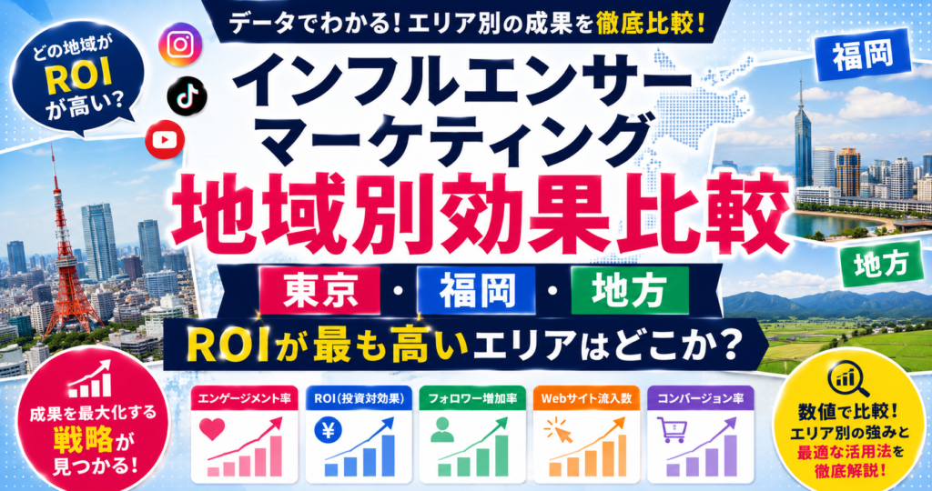 インフルエンサーマーケティング地域別効果比較｜東京・福岡・地方、ROIが最も高いエリアはどこか