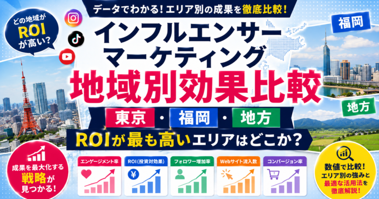 インフルエンサーマーケティング地域別効果比較｜東京・福岡・地方、ROIが最も高いエリアはどこか