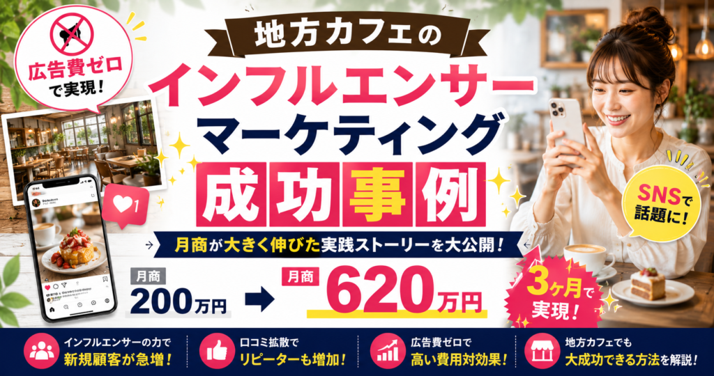 地方カフェのインフルエンサーマーケティング成功事例|広告費ゼロで月商200万→620万を3ヶ月で実現した方法