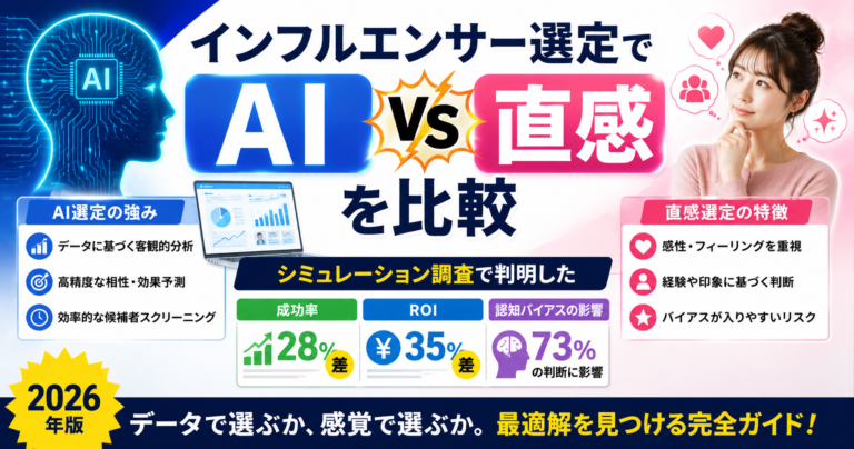インフルエンサー選定でAIと直感を比較｜シミュレーション調査で判明した成功率・ROI・認知バイアスの実態【2026年版】