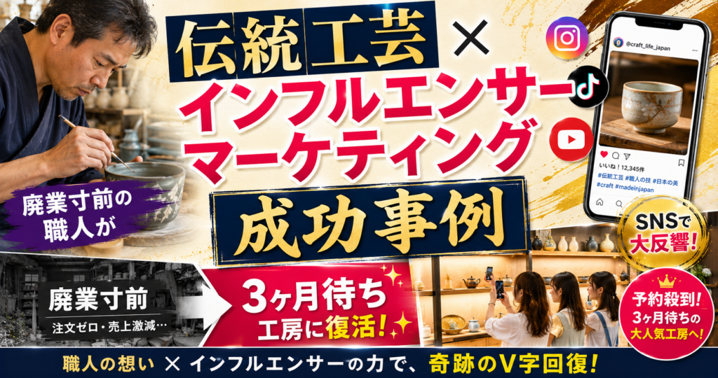 伝統工芸×インフルエンサーマーケティング成功事例|廃業寸前の職人が3ヶ月待ち工房に復活した全記録