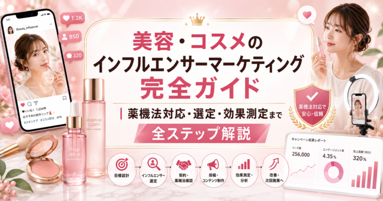 美容・コスメのインフルエンサーマーケティング完全ガイド｜薬機法対応・選定・効果測定まで全ステップ解説