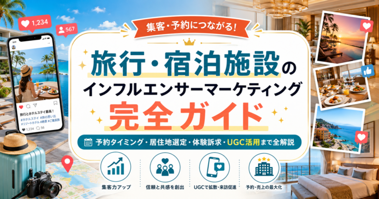 旅行・宿泊施設のインフルエンサーマーケティング完全ガイド｜予約タイミング・居住地選定・体験訴求・UGC活用まで全解説